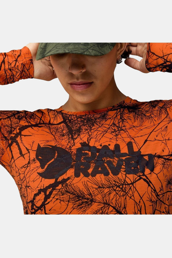 Fjällräven T-Shirt Värmland Wool Ls W Orange Multi Camo