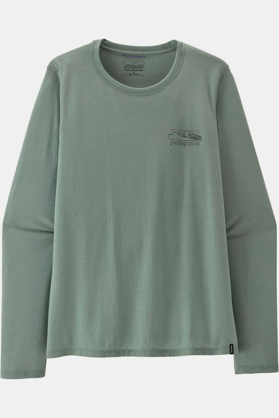 Patagonia T-Shirt W'S L/S Cap Cool Trail Shirt - Stratapeaks Cover Green