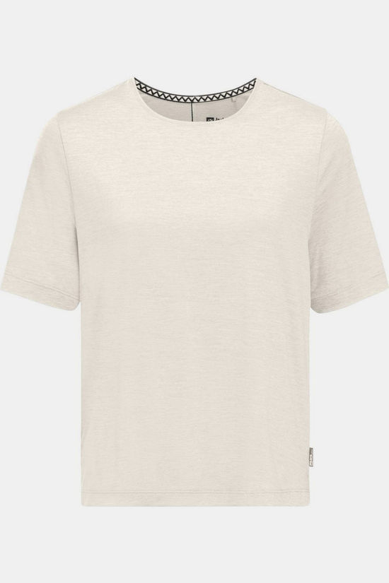 Jack Wolfskin T-Shirt Travel Tee Cotton White Heather