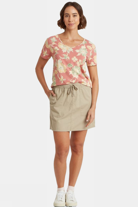 Sherpa T-Shirt Neha V-Neck Tee Floral Brick Dust Floral