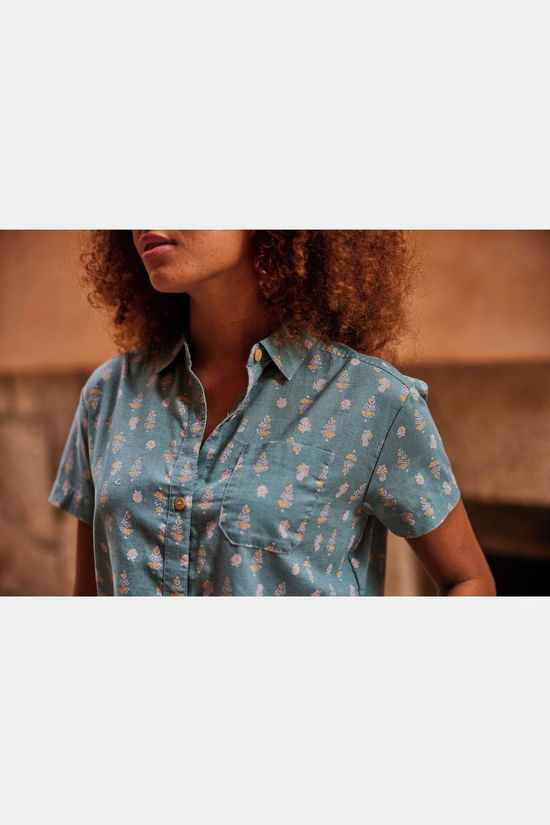 Sherpa Hemd Jaya Camp Ss Shirt Hydra Indi Blossom