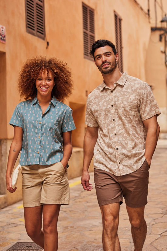 Sherpa Hemd Jaya Camp Ss Shirt Hydra Indi Blossom