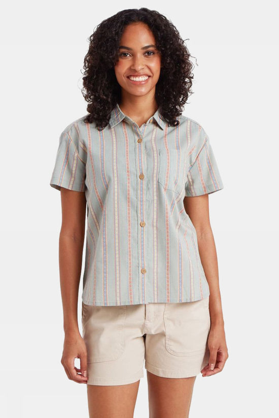 Sherpa Chemise Jaya Camp Ss Shirt Celery Patti Stripe