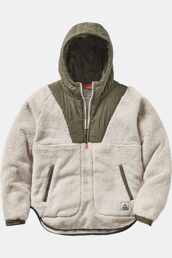 Passenger Clothing ltd Polaire Beaumont Recycled Sherpa Hooded Fleece 2.0 Vintage White