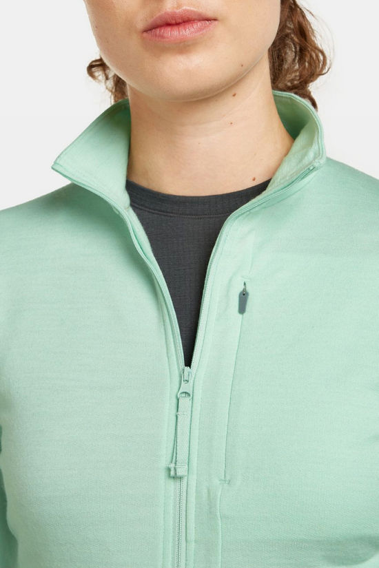 icebreaker Polaire Womens Merino 260 Quantum Iv Ls Zip Hood Mint
