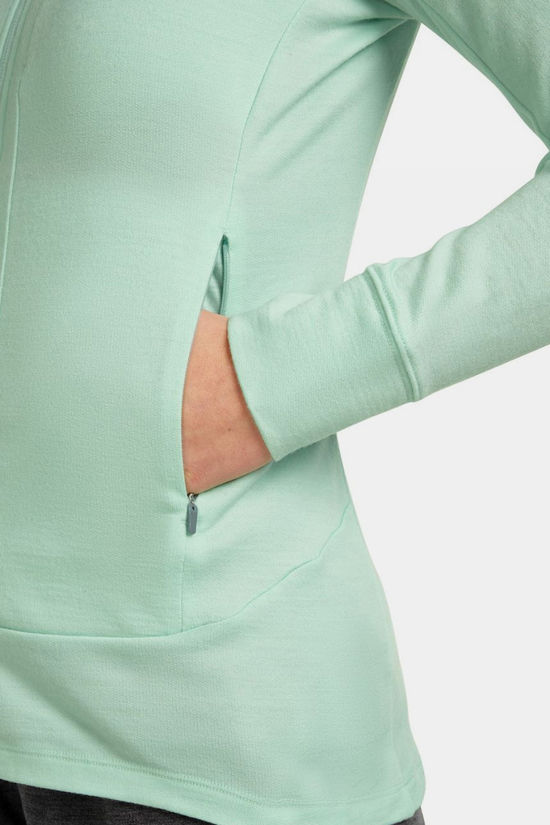 icebreaker Polaire Womens Merino 260 Quantum Iv Ls Zip Hood Mint