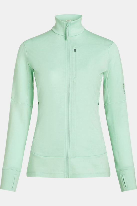 icebreaker Polaire Womens Merino 260 Quantum Iv Ls Zip Hood Mint