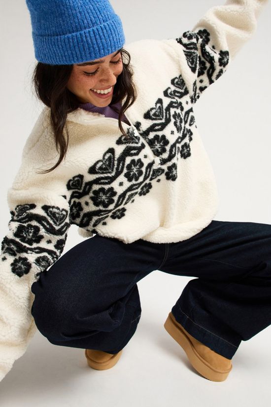 Roxy Fleece Womens Treasure Soul Full Zip Fleece Coconut Milk