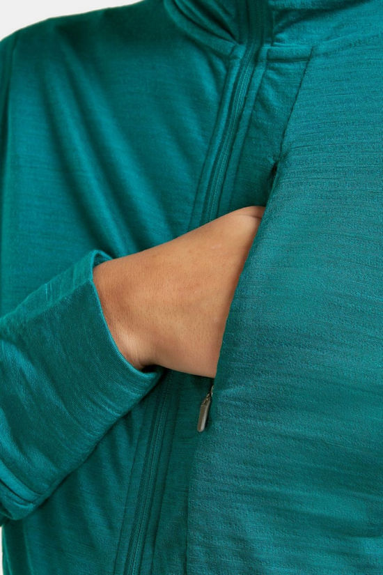icebreaker Polaire W Mer 200 Realfleece Descender Ls Zip H Tidal Teal