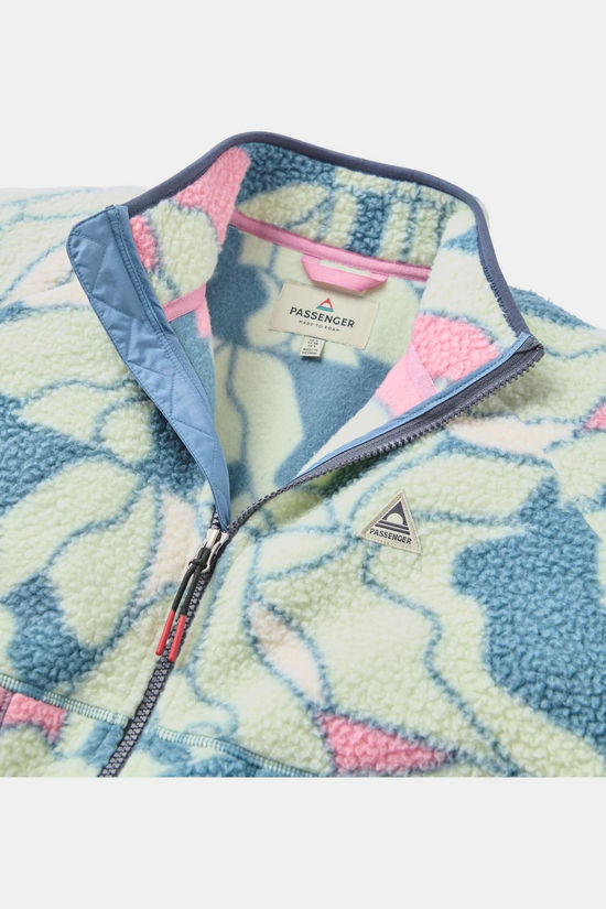 Passenger Clothing ltd Polaire Home Full Zip Recycled Sherpa Fleece Slower Rhythms Stormy Blue
