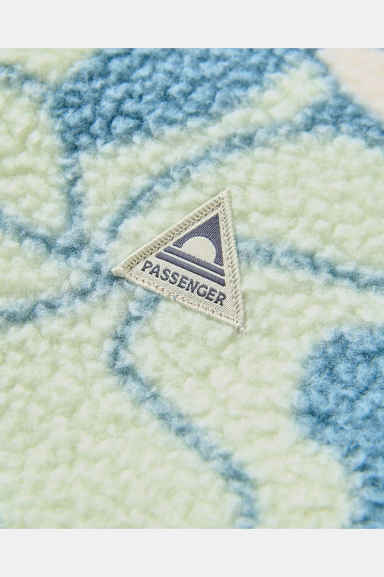 Passenger Clothing ltd Polaire Home Full Zip Recycled Sherpa Fleece Slower Rhythms Stormy Blue