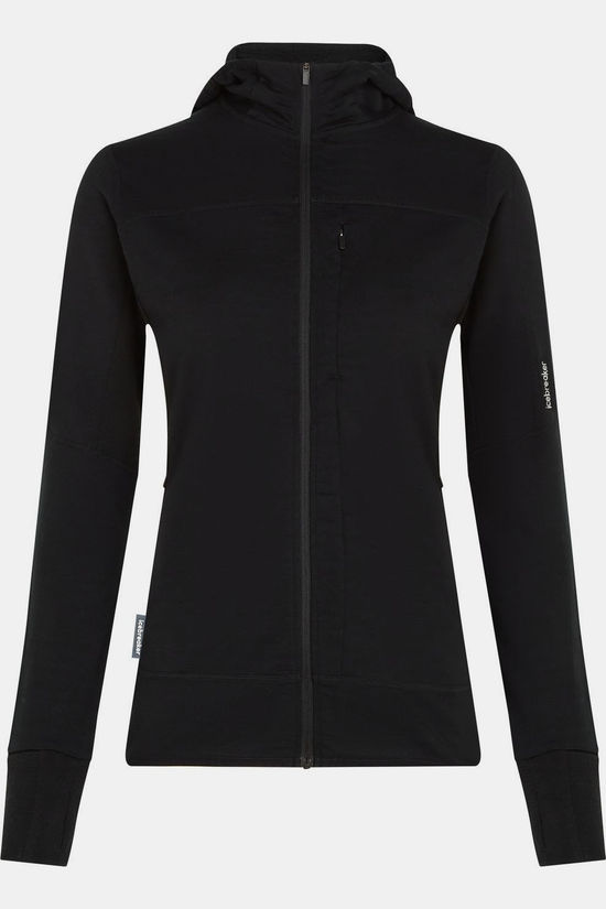 icebreaker Fleece Women Merino Blend 300 Realfleece™ Descender Ls Zi Black