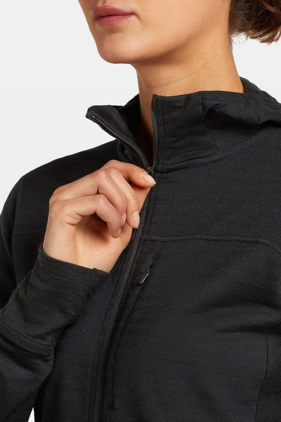 icebreaker Fleece Women Merino Blend 300 Realfleece™ Descender Ls Zi Black