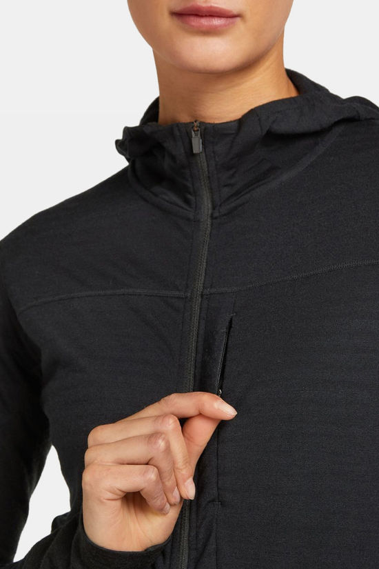 icebreaker Fleece Women Merino Blend 300 Realfleece™ Descender Ls Zi Black
