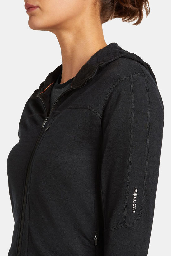 icebreaker Fleece Women Merino Blend 300 Realfleece™ Descender Ls Zi Black