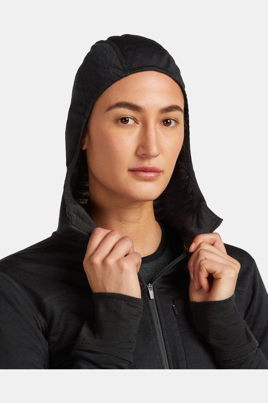 icebreaker Fleece Women Merino Blend 300 Realfleece™ Descender Ls Zi Black