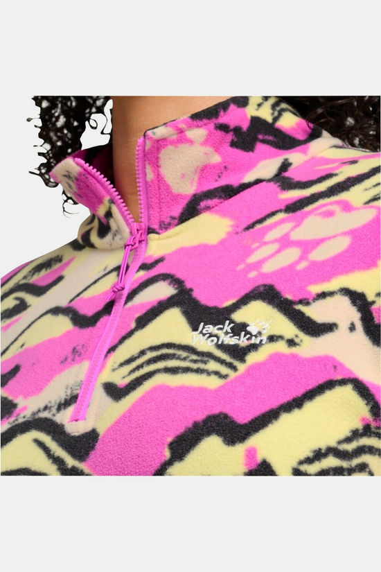Jack Wolfskin Fleece Paw Era 100 Print Hz W Mountain Paw Foxglove