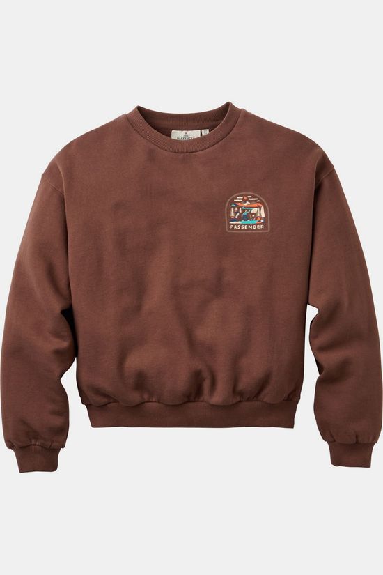 Passenger Clothing ltd Pull Lost Patch Relaxed Fit Sweatshirt Chestnut