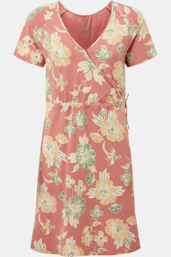 Sherpa Robe Neha Faux Wrap Dress Floral Brick Dust Floral