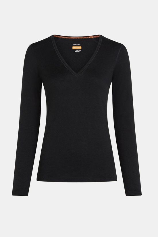 icebreaker Ondergoed Women Mer 200 Oasis Ls V Neck Black
