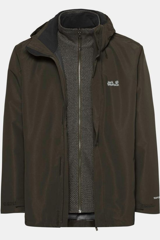 Jack Wolfskin Veste 3 En 1 Pinetrail 3In1 Jkt M Obsidian Moss