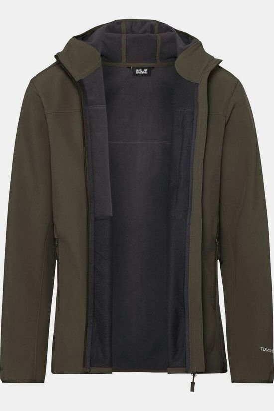 Jack Wolfskin Softshell Jas Wild Winds Hooded Jkt M Obsidian Moss
