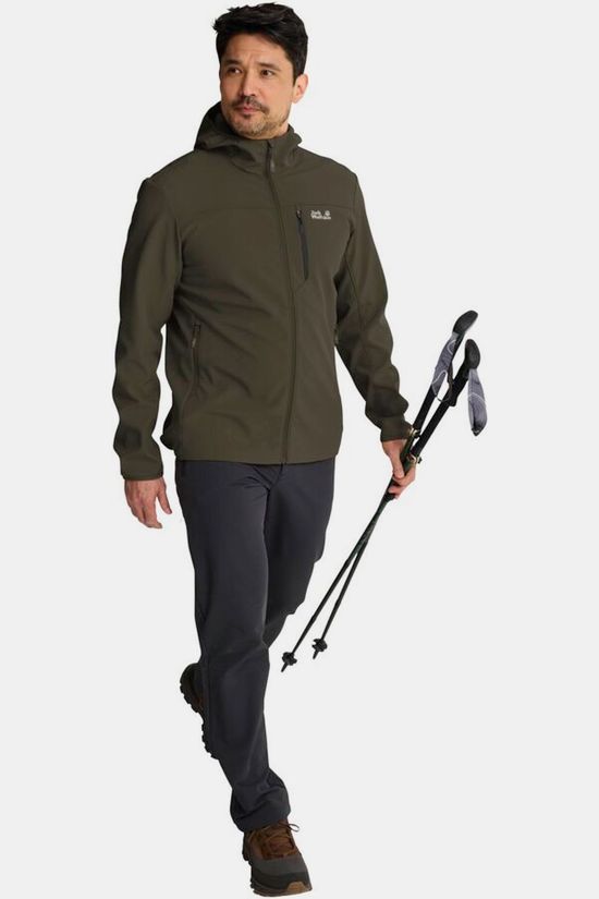 Jack Wolfskin Softshell Jas Wild Winds Hooded Jkt M Obsidian Moss