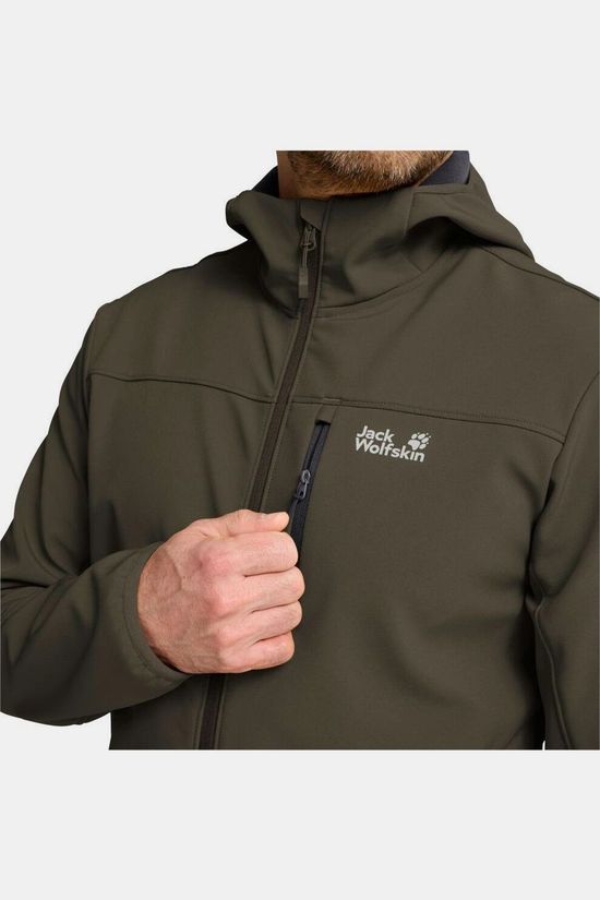 Jack Wolfskin Softshell Jas Wild Winds Hooded Jkt M Obsidian Moss