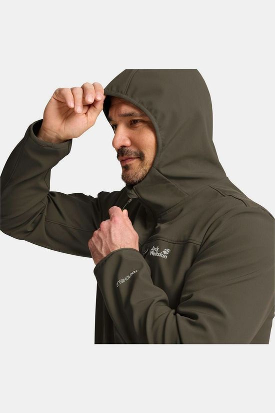 Jack Wolfskin Softshell Jas Wild Winds Hooded Jkt M Obsidian Moss