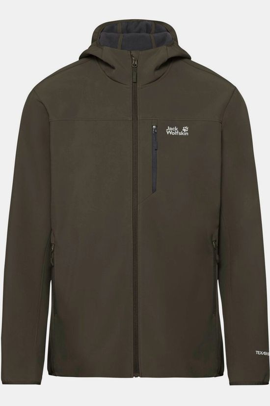 Jack Wolfskin Softshell Jas Wild Winds Hooded Jkt M Obsidian Moss
