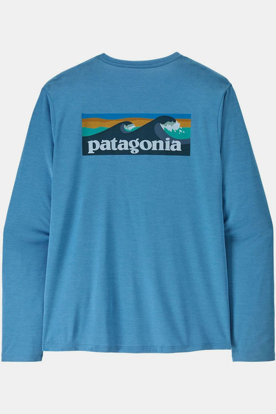 Patagonia T-Shirt M'S L/S Cap Cool Daily Shirt - Boardshort Logo Shore Blue - Light Shore Blue X-Dye
