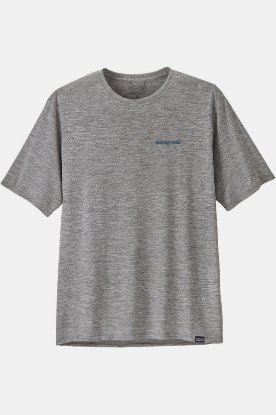 Patagonia T-Shirt M'S Cap Cool Daily Graphic Shirt - Waters Boardshort Logo Abalone Blue: Feather Grey