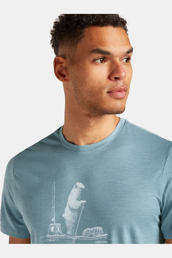 icebreaker T-Shirt M Mer 150 Tech Lite Ss T Pol Paddle Blue Ash