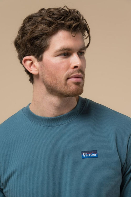 Penfield T-Shirt Ripple Textured Jersey S/S T-Shirt Blue Fusion