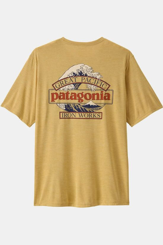 Patagonia T-Shirt M'S Cap Cool Daily Shirt - Great Waves Limestone Yellow - Light Limestone Yellow X-Dye