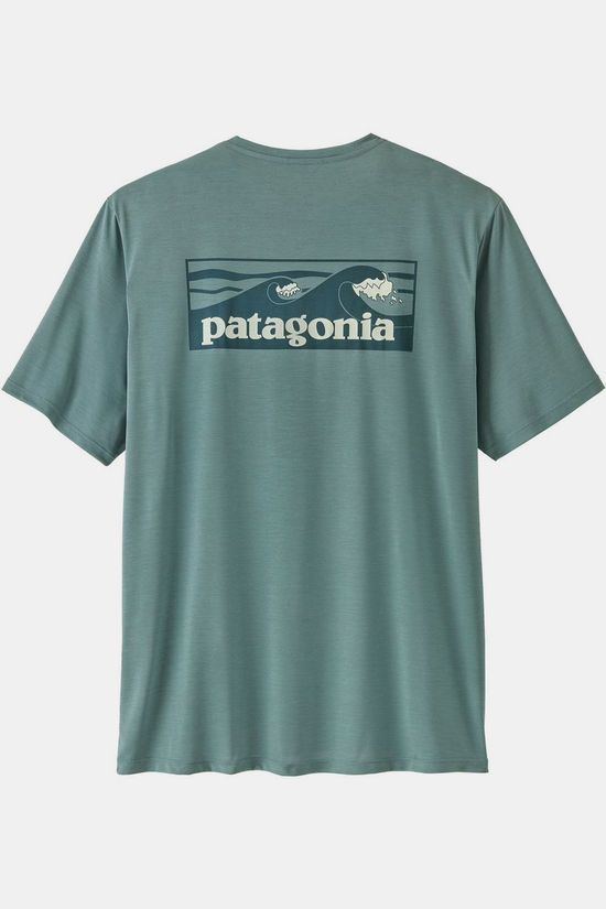 Patagonia T-Shirt M'S Cap Cool Daily Shirt - Boardshort Logo Blue Sage - Light Blue Sage X-Dye