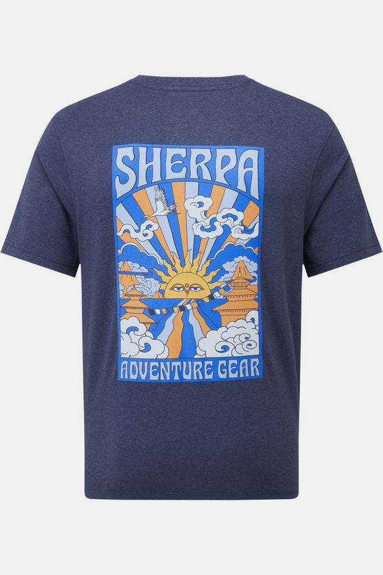 Sherpa T-Shirt Jutnu Psychedelic Tee Rathee Blue