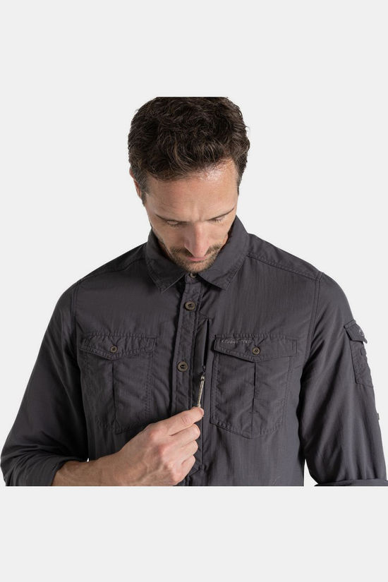 Craghoppers Hemd Nosilife Adventure Long Sleeved Shirt III Black Pepper