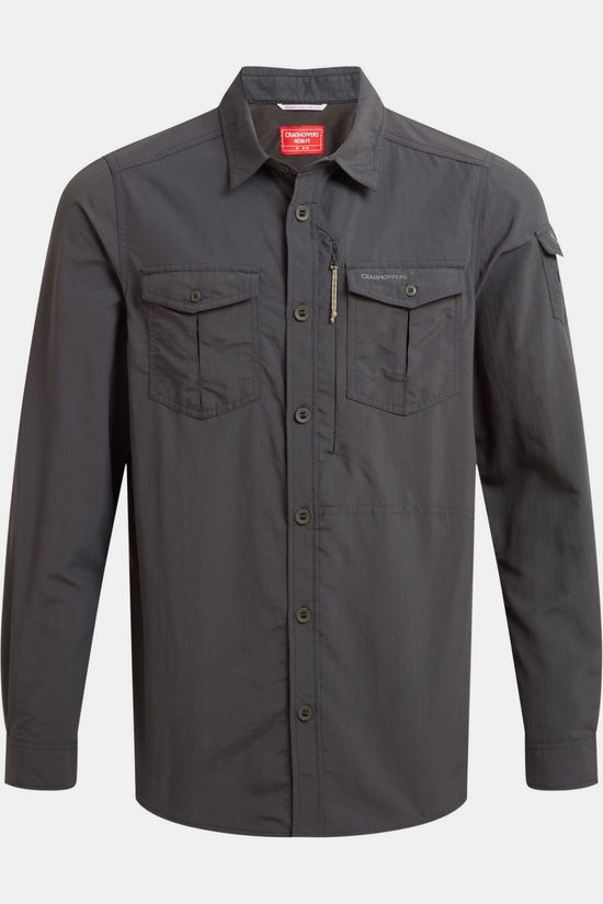 Craghoppers Hemd Nosilife Adventure Long Sleeved Shirt III Black Pepper