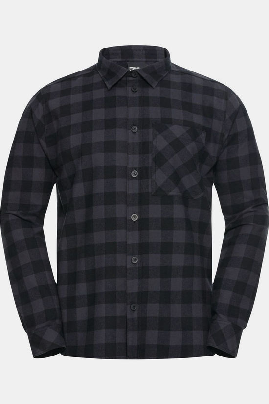 Jack Wolfskin Chemise Lite Flannel Shirt M Check Black