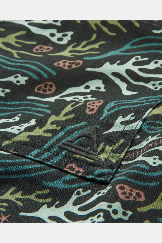 Passenger Hemd Way Ripstop Printed Short Sleeve Ocean Current Black