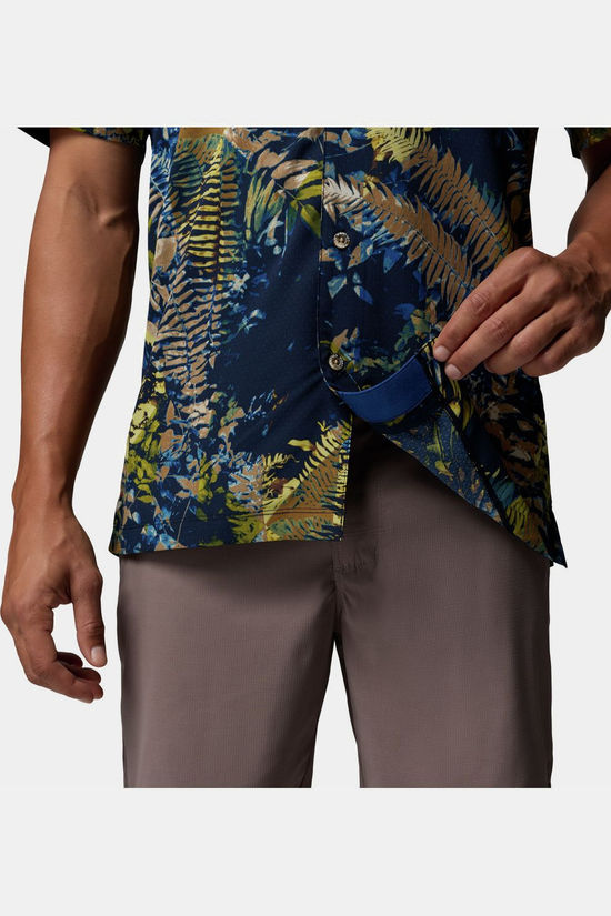 Columbia Chemise Tech Trail™ Utility Printed Woven Ss Mountain Blue, Geofern Greenscape