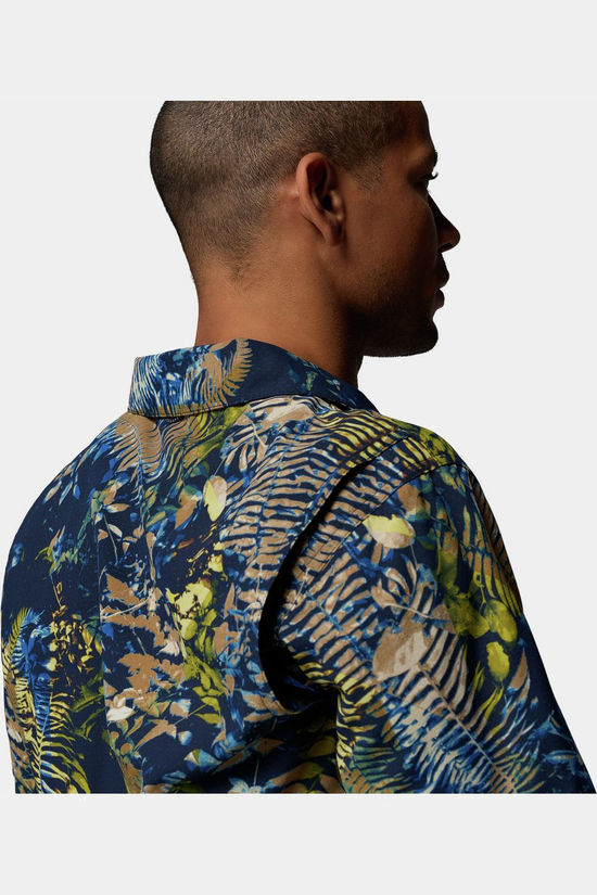 Columbia Chemise Tech Trail™ Utility Printed Woven Ss Mountain Blue, Geofern Greenscape