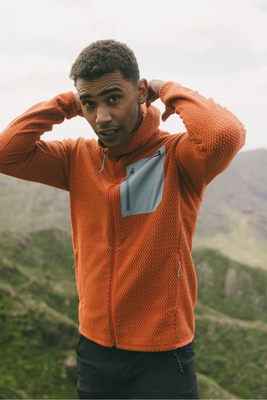 Patagonia Polaire M'S R1 Air Full-Zip Hoody Coal Orange