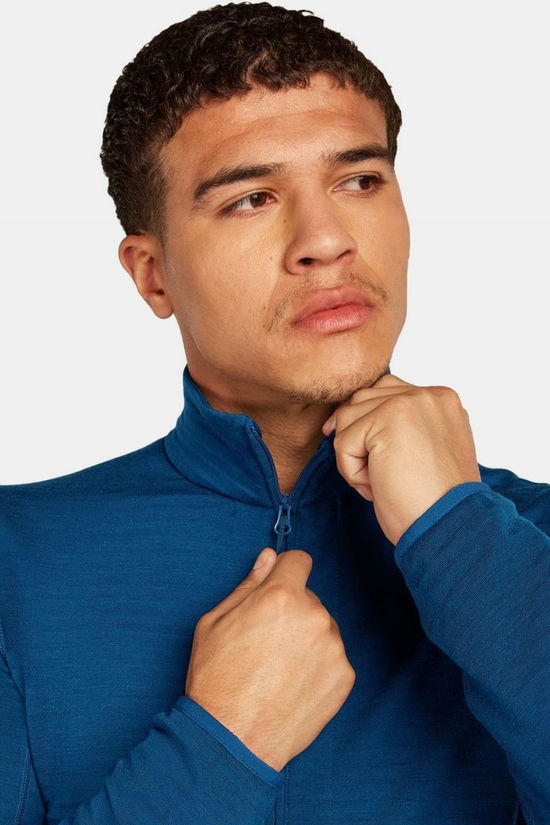 icebreaker Polaire Men Merino 400 Realfleece™ Descender Ls Zip Atlantis