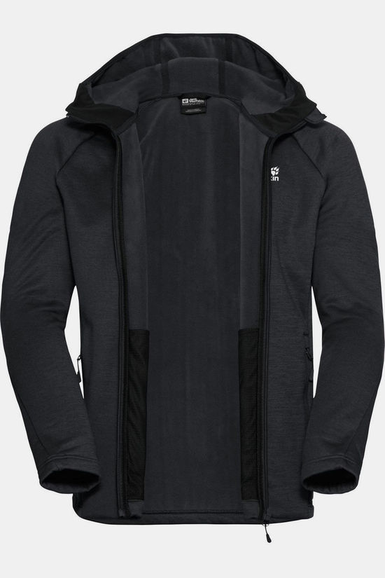 Jack Wolfskin Polaire Peak District Hooded Fz M Black