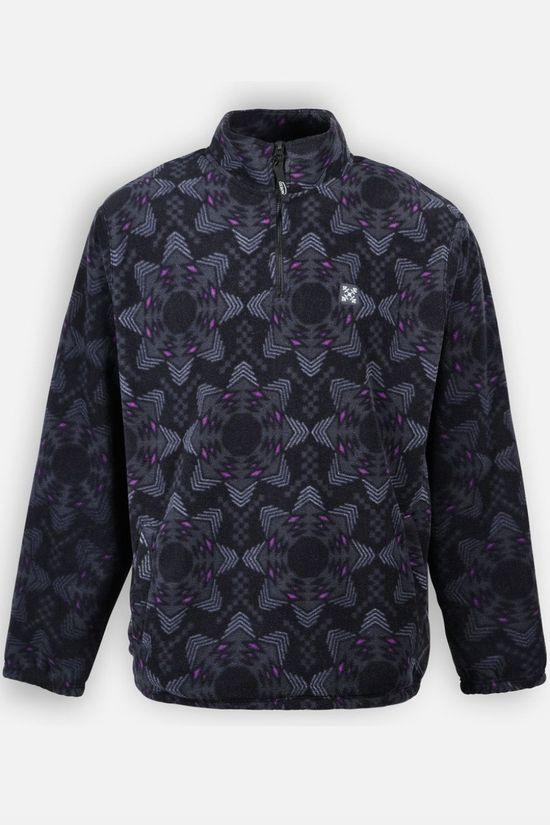 Oxbow Fleece Psych Quarter Zip Printed Polar Deep Marine