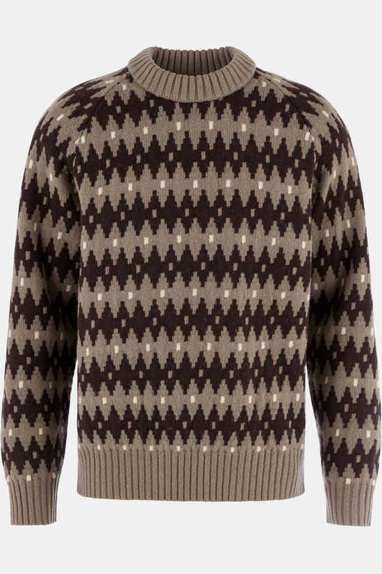 Fjällräven Pull Övik Jacquard Knit M Suede Brown-Black Oak