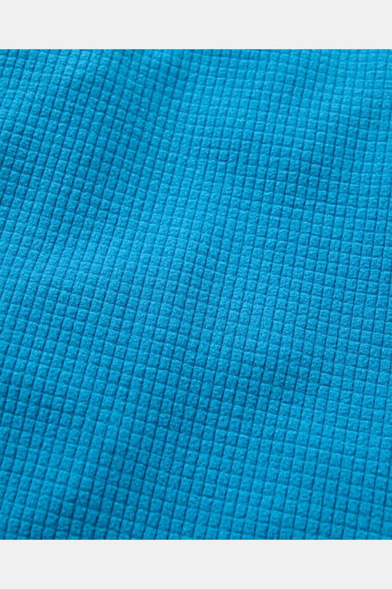 Passenger Clothing ltd Pull Forestscape Grid Fleece Crew Blue Steel