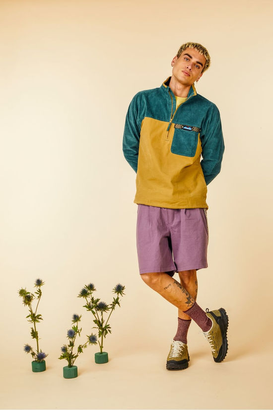 Kappy Design Short Two Tuck Wide Half Pants Purple